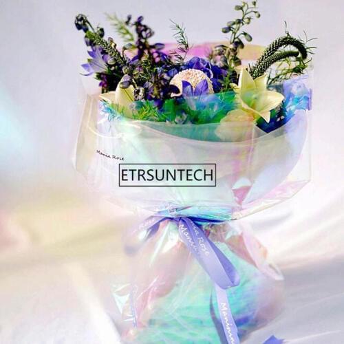 50cm*10m Bright Flower Bouquet Packaging Laser Paper Florist Supplies Gift Box Wrapping Paper Handmade Material 30pcs/lot