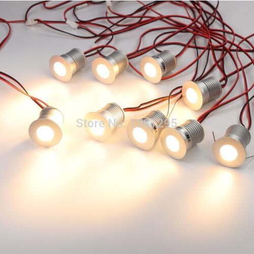 9pcs/Set LED Under Cabinet Lighting Dimmable Mini LED Recessed Showcase Lighting Under Counter Shelf Furniture Kitchen Lights 3W