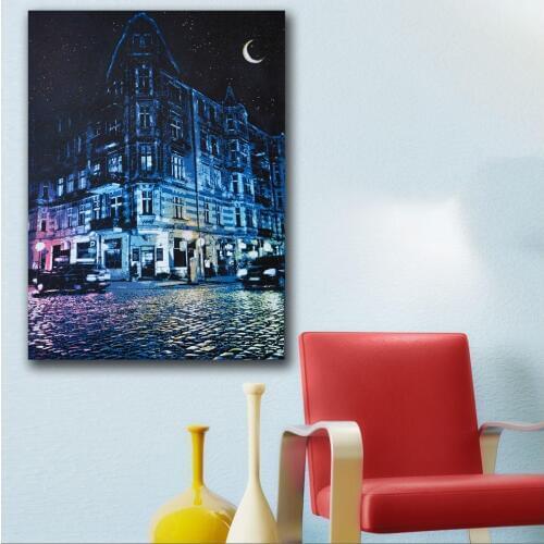 Printing Abstract Street corner at night beautful wall Art Picture Home Decor Living Room Modern Canvas Print Paintings no frame