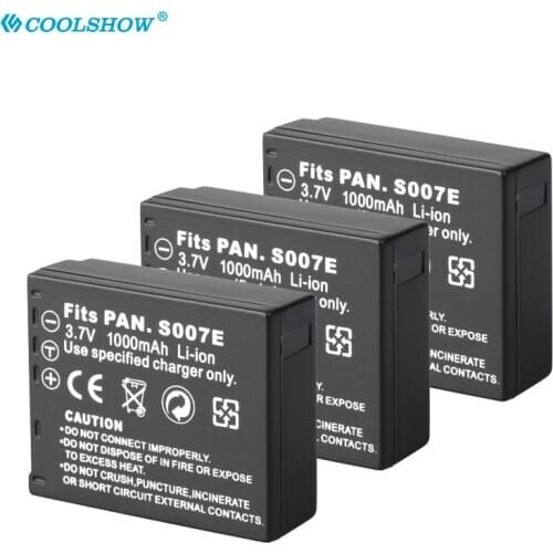 CGAS007 CGA S007 S007E 1000mAh Battery for Lumix Panasonic Battery DMC TZ1 TZ2 TZ3 TZ4 TZ5 TZ50 TZ15 Camera Batterie