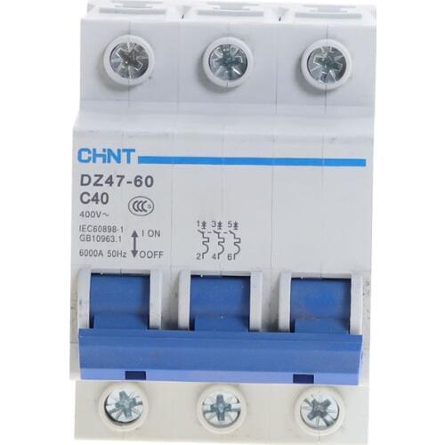 CHNT Mini Circuit breaker C type DZ47 3P 1A 2A 3A 4A 6A 10A 16A 20A 25A 32A 40A 50A 60A
