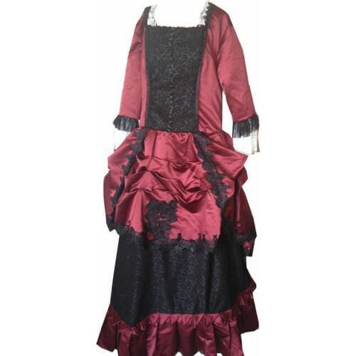 D-044 Victorian Gothic/Civil War Southern Belle Ball Gown Dress Halloween Vintage loose dresses Sz US 6-26 XS-6XL