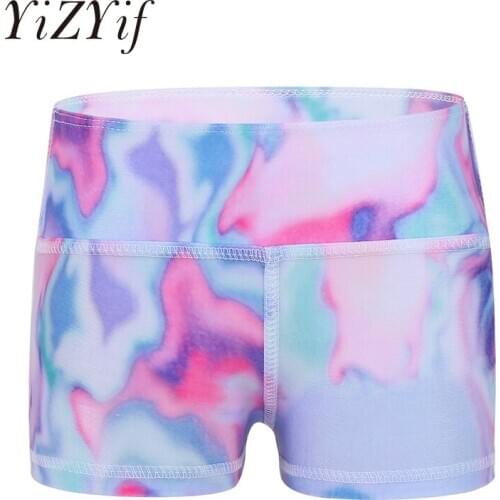 Kids Girls Boy-cut High Waist Dance Shorts Bottoms Activewear for Sports Gymnastic Workout Jazz Ballet Practice Dancwear Shorts