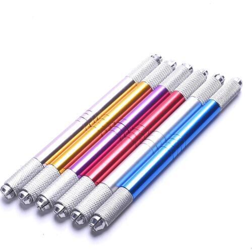 Double Head Microblading Pen Manual Tattoo Machine Needle Blade Permanent Makeup Embroidered Eyebrow Lips Tebori Munsu