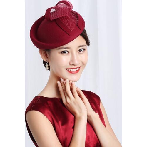 H3532 Women Fedoras Hat Autumn Winter Warm Wool Cap Korean High Quality Fashion Shopping Thickened Hats Lady Elegant Retro Caps