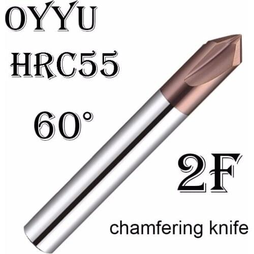 HRC55 degree tungsten steel chamfering knife coating 2 blade carbide chamfering knife 60° CNC milling machining center
