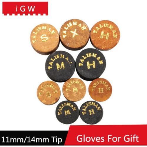 IGW 5 Pieces/lot Multi-layer 11mm/14mm Snooker Billiard Cue Tips Brown/Black Color Hard/Moderate/Soft Pool Cues Tip 2016