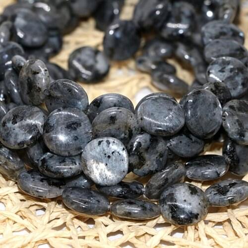 Fashion natural labradorite stone 14mm 16mm 20mm coin button fashion wholesale loose beads for jewelry making 15inch B773