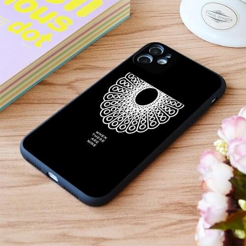 For iPhone Poster Dissent Collar Ruth Bader Print Soft Matt Apple iPhone Case 6 7 8 11 12 Plus Pro X XR XS MAX SE