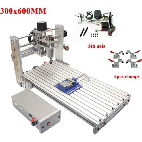 DIY mini cnc 3060 5axis metal router parts frame kit milling machine with ER11 collects clamps stepper motor nema23 3A driver