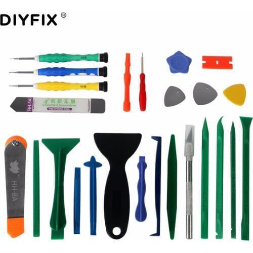 DIYFIX 25 in 1 Repair Tools Kit Screwdriver Set Plastic Spudger Opening Tool for Mobile Phone Tablet PC