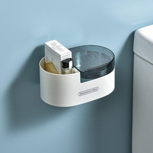 Toilet Wall Mounted Ash Tray With Cover Ashtray For Home Toilet Hanging Storage Rack Bathroom Home Accessories Weed Accessories