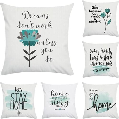 Letter Let You Light Shine Pattern Pillow Cases Black Words Home Decorate Sofa Cushion Cover Fresh Eye Protection CR204