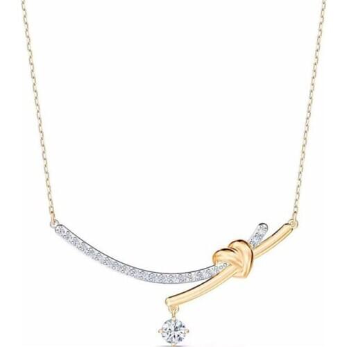 New Romance Crystal Rose Gold Love Heart Necklace Type Chain Up Clavicle Pendant Choker