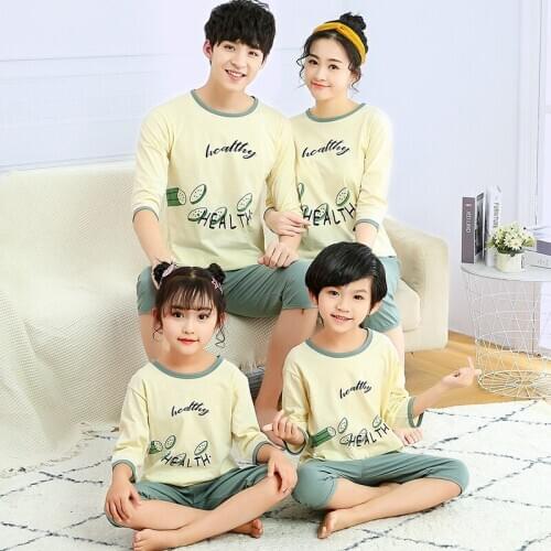 Baby Girl Clothes Family Matching Outfits Mother Daughter Father Son Family Look Cartoon Sleepwear Suit Half Sleeve Boys Clothes
