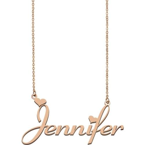 Name Necklace Jennifer Personalised Stainless Steel Gold for Women Choker Alphabet Letter Pendant Girls Mom Jewelry Gift