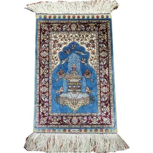 Seeykeep™ 1x1.5ft Rectangle Pure Silk Handknotted Oriental Rug-SK3036179
