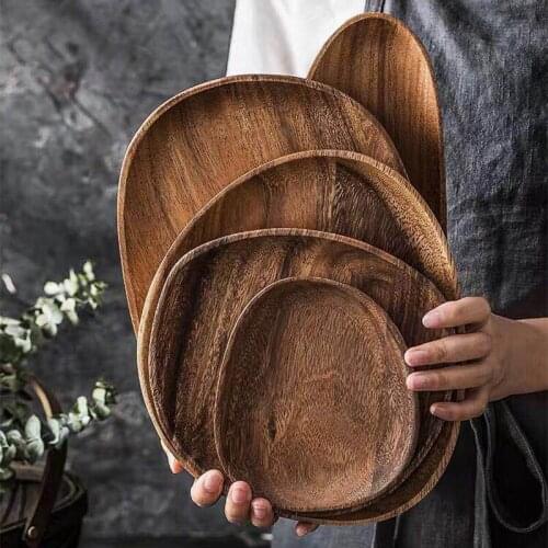 Irregular Oval Wooden Plate Tableware Dinner Set Plates And Dishes Maciza Lovesgigh Fruit Plates Tea Tray Dinnerware Set