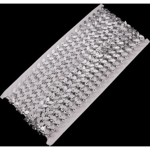 1.2cm Silver Rhinestone Mesh Ribbon Roll Arts Crafts Decor Applique 10yard