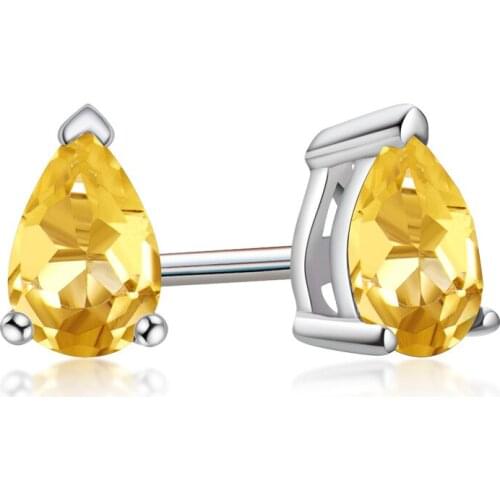 Topaz stone stud earrings For Women Silver Color Earrings Ladies Sparkling Wedding Purple Earrings Luxury Jewelry Wholesale