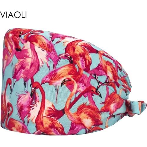 Multicolor unisex 100% cotton Dentist nurse Pet clinic Tieback Beautician scrub hat medical lab Surgical cap clinical doctor hat