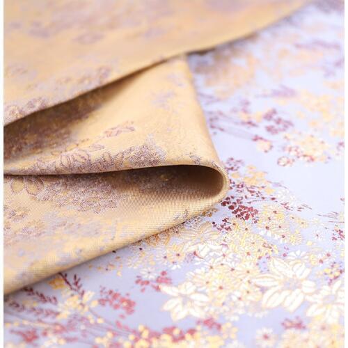 Silver gold satin fabric imitate silk Brocade Fabric dress Damask Jacquard Apparel Costume Upholstery sofa table cloth 72*50cm