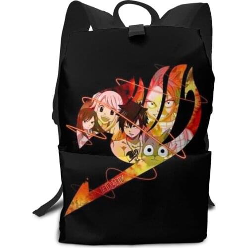 Fairy Tail Logo School Backpack USB Charge School Bag For Teenager Boy Anti-Theft Childrens Schoolbags Laptop Backpack