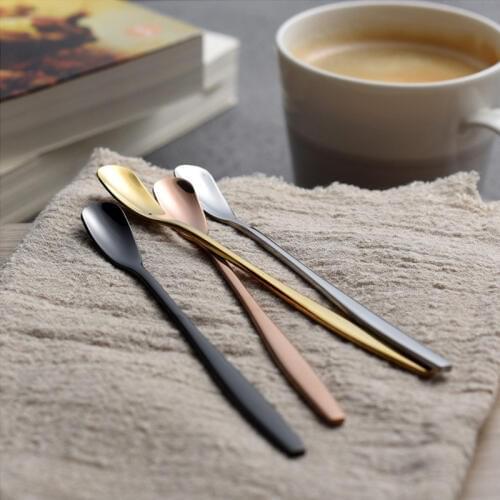 Nordic style 304 stainless steel spoon golden coffee spoon stirring spoon dessert spoon juice spoon ice spoon Wedding Gift ложки