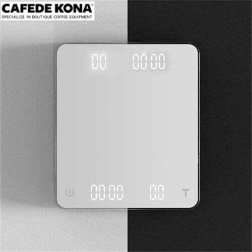 CAFEDE KONA Dual Monitors Scale with Timer USB Electronic Coffee Scale Digital Kitchen Food Sscale with LED Display 3KG/0.1g
