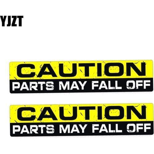 YJZT 2X 15CM*3CM WARNING CAUTION PARTS FALL OFF Personality Funny PVC Decal Car Sticker 12-0120