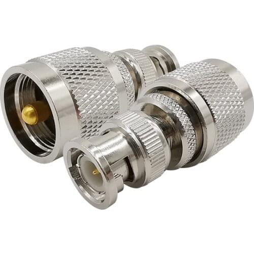 1Pcs BNC Male to UHF Male Pl259 Pl-259 Plug RF Coaxial Coax Adapter Connector Straight Test Converter for Ham Radio Antenna