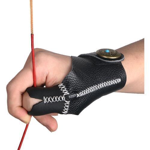 1pc toparchery Handmade Archery Finger Guard for Thumb Professional Hunting Shooting Glove Bow Leather Protector