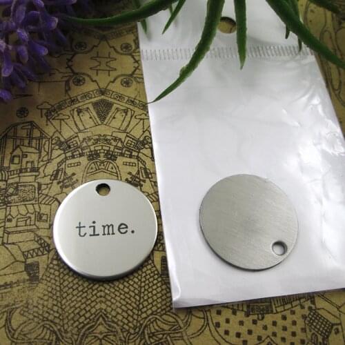 20pcs--"time"stainless steel charms 5 styles for choosing DIY Charms for necklace bracelet