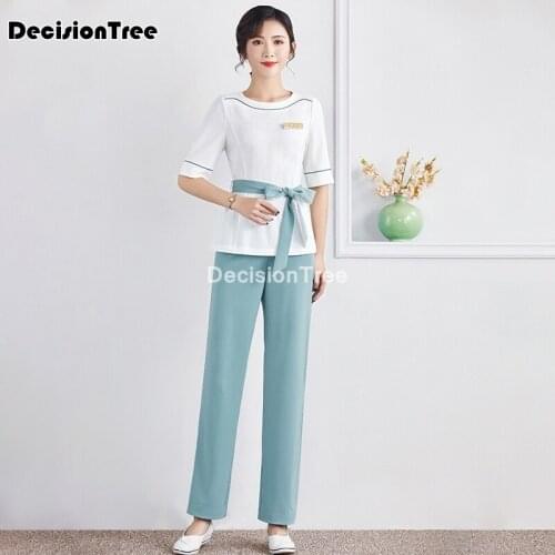 2021 beautician workwear spa uniform work clothes work suits spa uniform sauna foot bath uniforms women hotel work suits