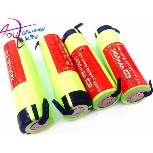 6pcs/lot 100% New Original 3400MAH 3.7V NCR18650 Lithium Rechargeable Battery for tablet pc inch Diy Nickel Sheet Batteries