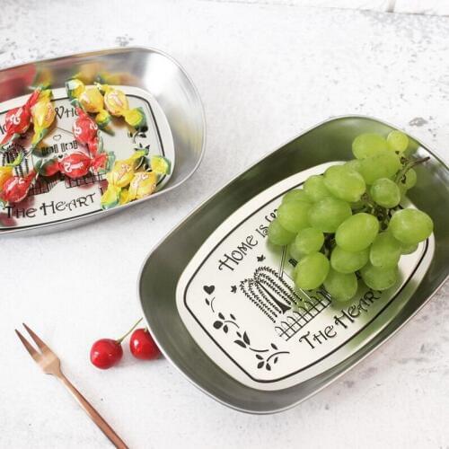 American retro candy fruit iron plate breakfast plate cake bread tray creative small snacks tray