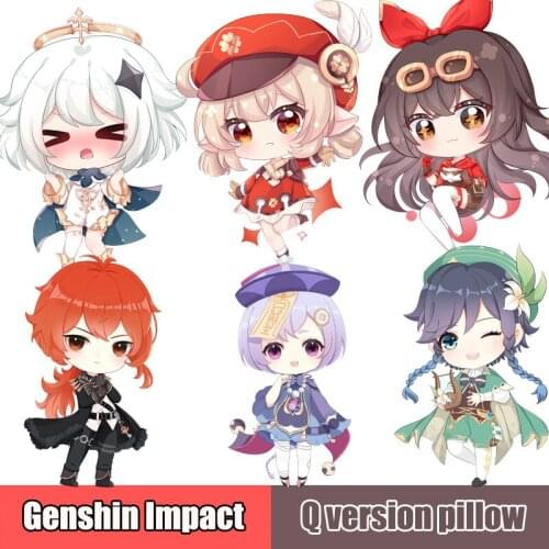 Genshin Impact Project Cartoons Anime Game Peripheral Amber Paimon Klee Barbatos Sofa Cushion Pillow Stuffed Plush Doll Toys