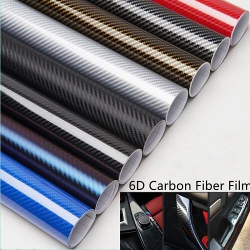 Auto Film Car Styling DIY High Glossy 6D Carbon Fiber Vinyl Wrap Film Motorcyle Automobiles Car Sticker and Decals Accessorise