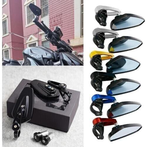 7/8" 22mm Bar End Side Mirrors Fit For Suzuki GSXR600 GSXR750 GSXR1000 GSX1300R Hayabusa sv650 Anti blue light Rear View Mirror