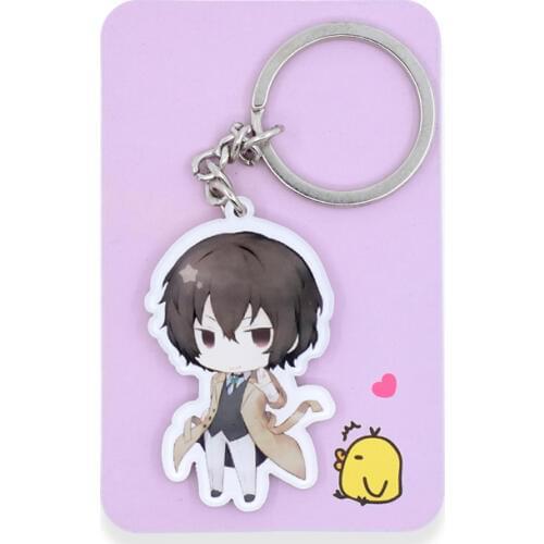 1 pcs Bungo Stray Dogs Keychain 6 Styles Nakajima Atsushi Edogawa Ranpo Key Chains Pendant Custom made Anime Key Ring PSS177-182