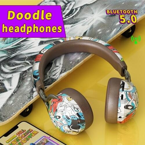 Gaming Headsets Gamer Colorful Graffiti Headphones Insert TF Card Deep bass HIFI Stereo Music Earphone for Xiaomi Huawei Sony