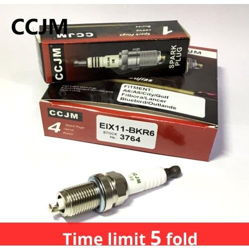 Iridium candle spark plug 4pcs/lot eix11-bkr6 3764 original car for a3 a4 a5 q5 eos jetta ik20 ik16 BKR6EIX-11 CCJM 5304