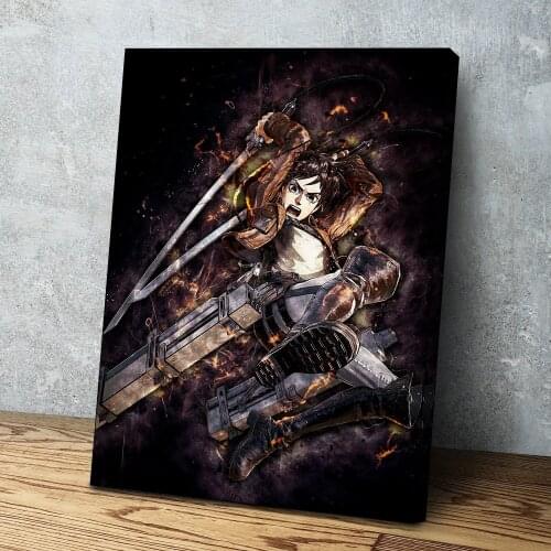 HD Prints Attack on Titan Canvas Painting Wall Art Eren Jaeger Poster Bedroom Home Decor Japanese Anime Role Modular Pictures