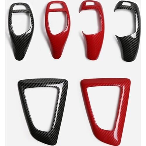 Carbon Fiber Color Center Console Gear Shift Handle Cover Trim For BMW F20 F21 F22 F23 F30 F31 F34 F35 F32 F33 F36