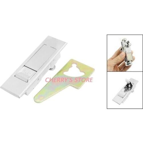 Solid Silver Tone Metal Push Button Pop Up Plane Type Cam Lock 3.3" for Cabinet Door