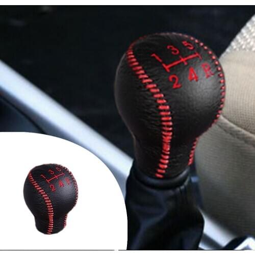 Muchkey Leather Gear Shift Knob Cover For HYUNDAI ELANTRA 2004-2007 2008 2009 2010 2011 5 Speed Manual Shift Lever