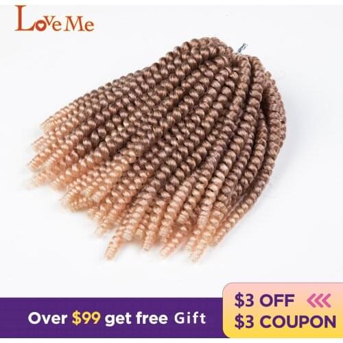 LOVE ME 8 Inch Soft Crochet Braids Spring Twists Hair 60 Strands Synthetic Braiding Natural Passion Twist Hair Extensions