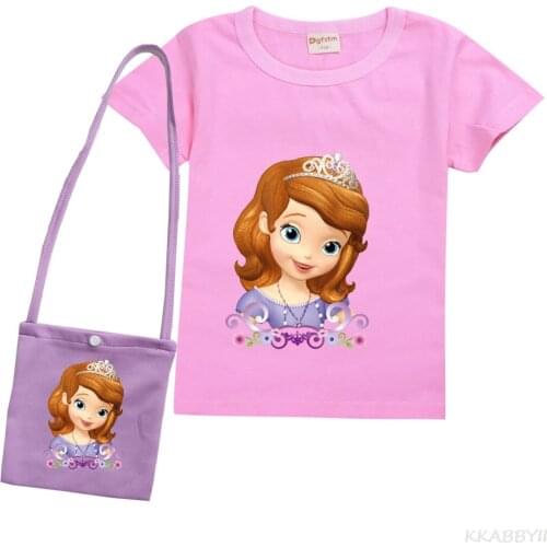 The New Summer Girls Wear Short Sleeve T shirt + Bag Princess Sophia
