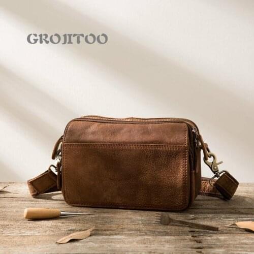 GROJITOO New style messenger bag, cowhide bag for man,genuine leather casual mans bag, high quality mans shoulder bag
