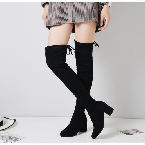 2019 New Shoes Women Boots Black Over the Knee Boots Sexy Female Autumn Winter lady Thigh High Boots